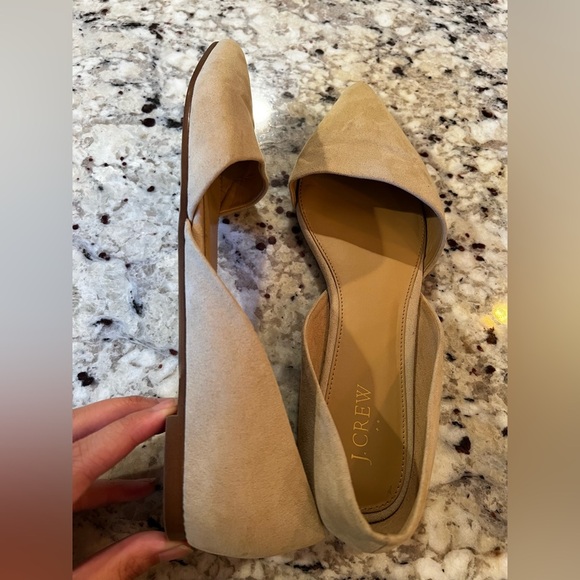 J.Crew Zoe d’Orsay Pointed Toe Nude Suede Flats Size 10 - Picture 8 of 8